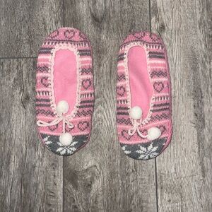 Cozy Pink Heart Slippers